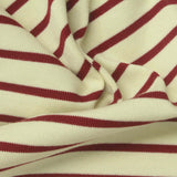Red Horizontal-Stripe Jersey Knit, Cotton — photo 3