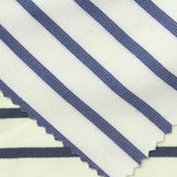 Dark Blue Stripes Ponte Knit, Polyester — photo 3