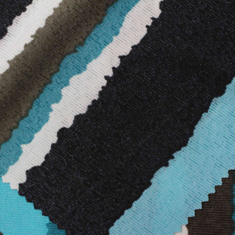 Teal Wavy-Band Jersey Knit