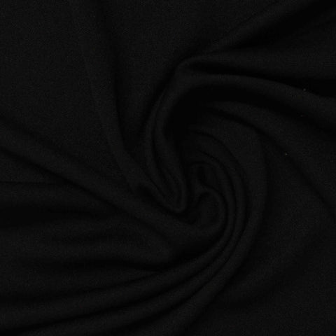 100% Polyester Jersey Knit Fabric, 115 gsm, 155 cm — Black
