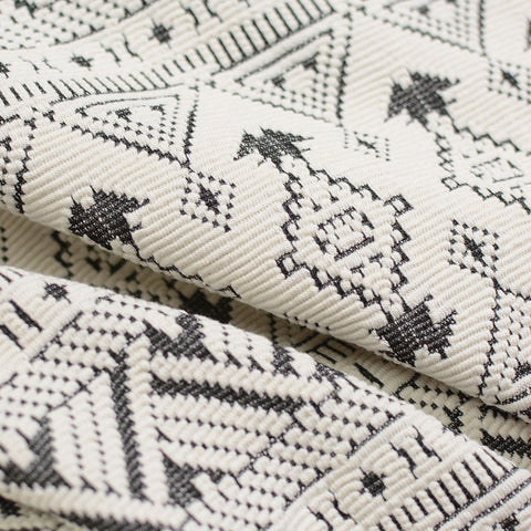 Black Geometric Jacquard, Viscose-Poly, 320 gsm