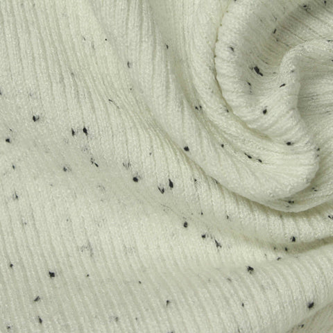 Light Grey Marl Rib Knit, Viscose-Poly, 450 gsm