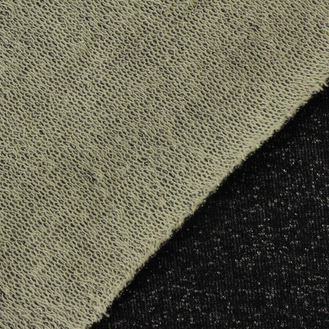 Black Marl French Terry, Cotton-Metallic