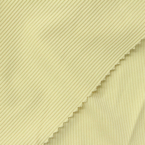 Polyester Stretch Rib Knit Fabric, 280 gsm, 136 cm — Yellow
