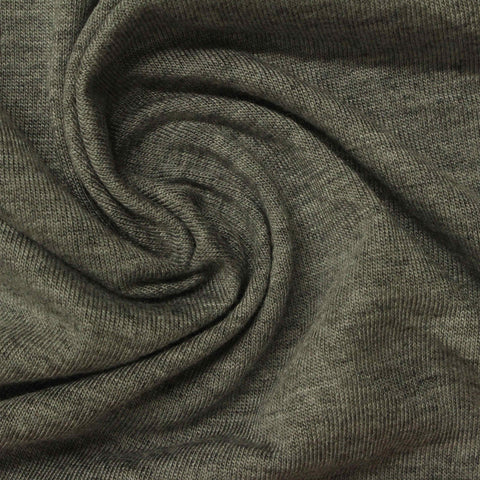 Olive Heathered-Marl Jersey Knit, Viscose