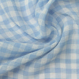 Light Blue Gingham Woven, Polyester — photo 3