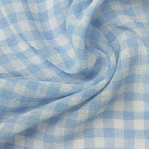 Light Blue Gingham Woven, Polyester