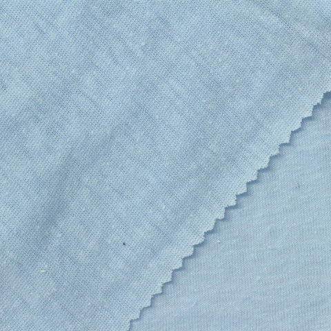 Light Blue Jersey Knit, Linen-Poly