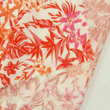 Pink Tropical-Flower Woven, Viscose — photo 3