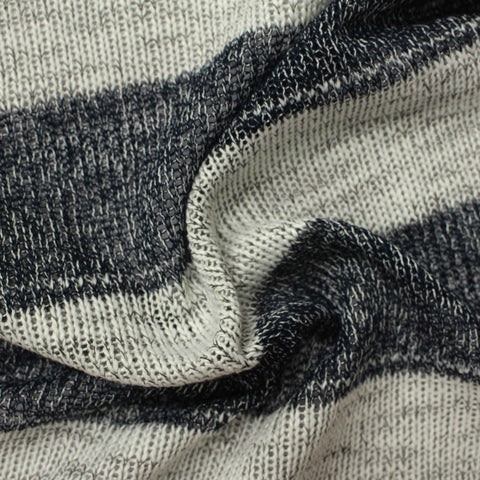 Dark Grey Horizontal-Stripe Chunky Knit, Poly-Viscose, 200 gsm