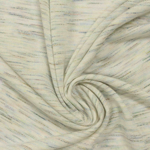 Cream Marl Jersey Knit, Viscose, 160 gsm