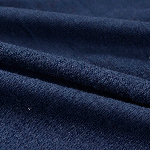Brushed Polyester Stretch Chunky Knit Fabric, 230 gsm — Navy, ref EF-10530