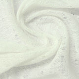 White Openwork Jersey Knit, Polyester — photo 3