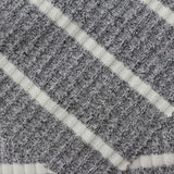 White Horizontal-Stripe Jersey Knit, Viscose-Poly — photo 3