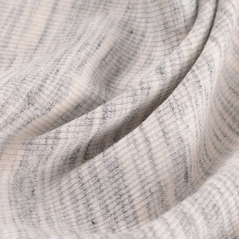 Grey Marl Rib Knit, Cotton, 345 gsm