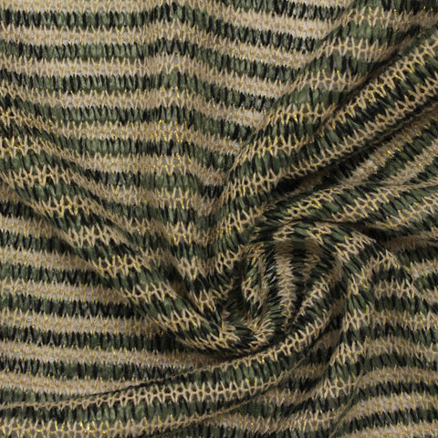 Beige Horizontal-Stripe Chunky Knit, Poly-Acrylic