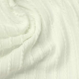 Jacquard Polyester Cotton Stretch Knit Fabric, 340 gsm, 140 cm — White — photo 3