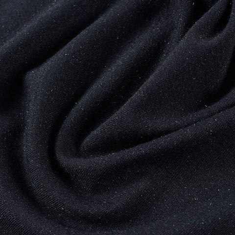 Black Marl Jersey Knit, Polyester, 230 gsm, 155 cm