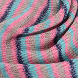 Pink Vertical-Stripe Chunky Knit, Poly-Viscose — photo 3