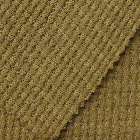 Polyester Stretch Waffle Knit Fabric, 180 gsm, 150 cm — Khaki