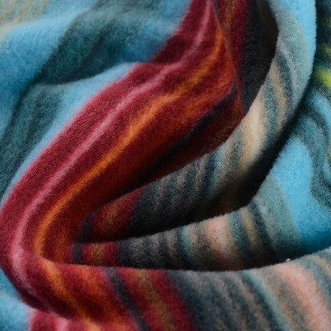 Blue Horizontal-Stripe Knit, Polyester, 190 gsm