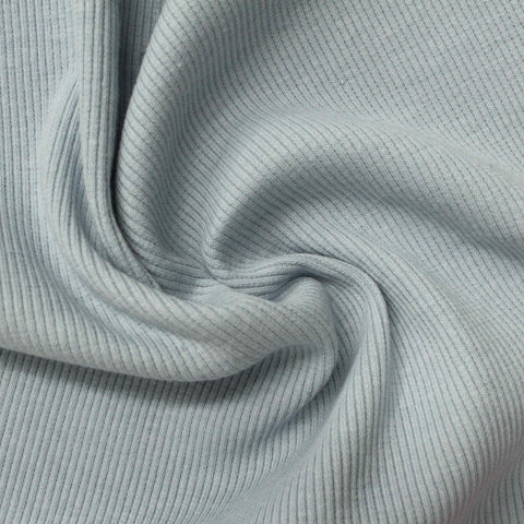 Polyester Cotton Stretch Rib Knit Fabric, 337 gsm, 115 cm — Blue