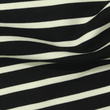 Black Horizontal-Stripe Ponte Knit, Viscose-Nylon — photo 3