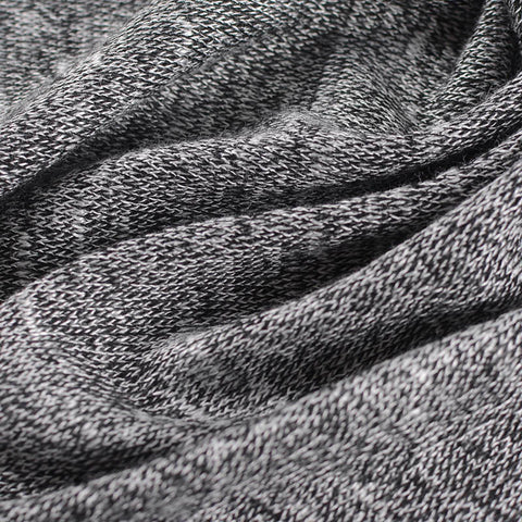 Black Heathered-Marl Chunky Knit, Viscose-Poly, 145 gsm