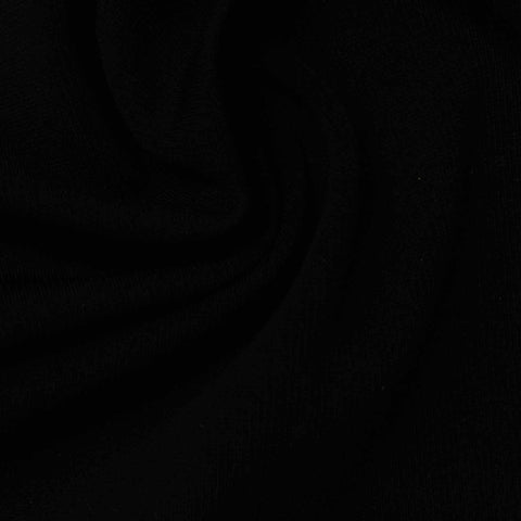 Viscose Nylon Stretch Ponte Knit Fabric, 350 gsm, 150 cm — Black, ref EF-232228