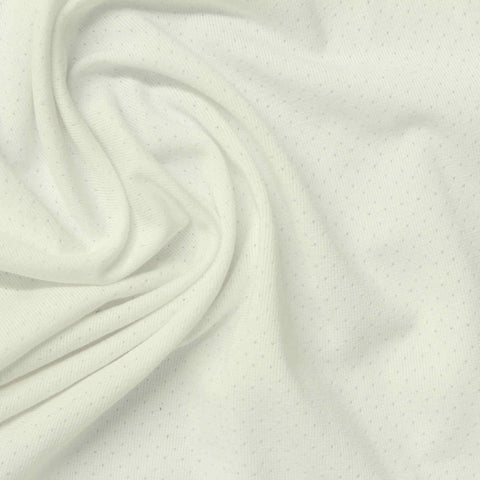 Cream Tone-on-Tone Birdseye Knit, Poly-Tencel Lyocell