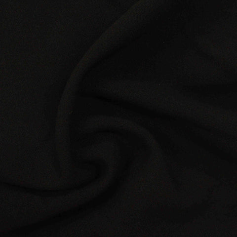 Polyester Viscose Stretch Woven Fabric, 258 gsm — Black