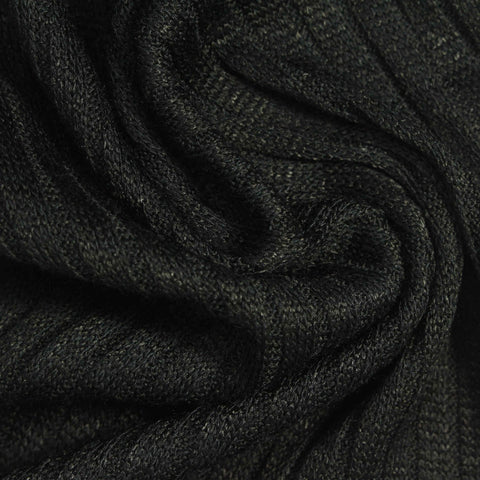 Dark Grey Marl Rib Knit, Polyester, 279 gsm