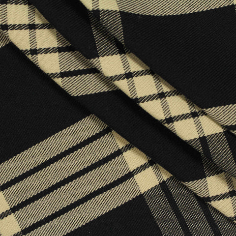 Black Plaid Woven, Poly-Cotton, 195 gsm, 147 cm, ref EF-206145