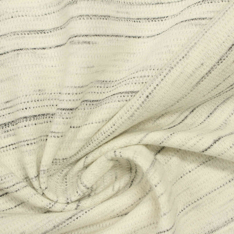 Dark Grey Vertical-Stripe Jersey Knit, Poly-Cotton