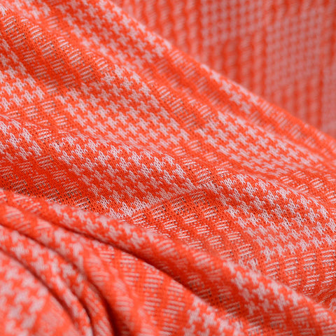 Orange Houndstooth Jacquard, Viscose