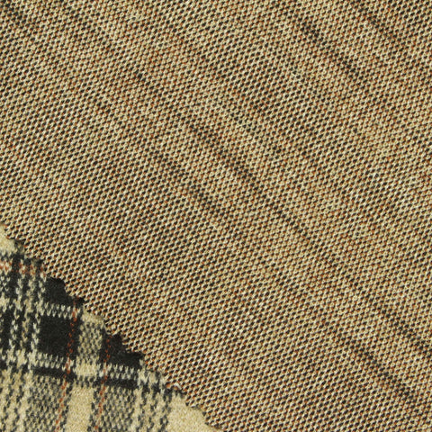 Beige Plaid Jacquard, Poly-Viscose, 392 gsm