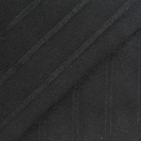 Black Vertical-Stripe Rib Knit, Viscose-Poly, 195 gsm