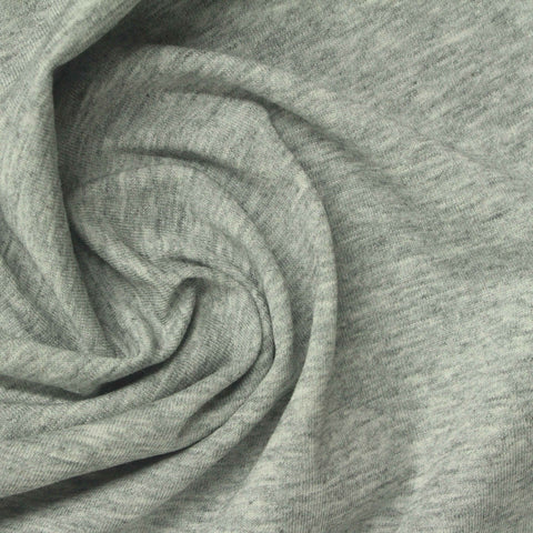 Dark Grey Heathered-Marl Jersey Knit, Cotton-Poly, 180 gsm