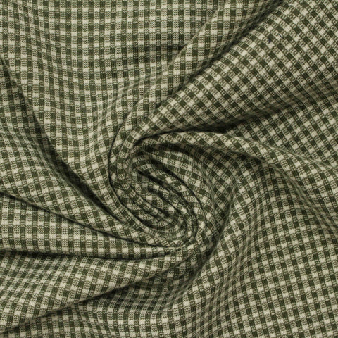 Green Check Jersey Knit, Poly-Cotton
