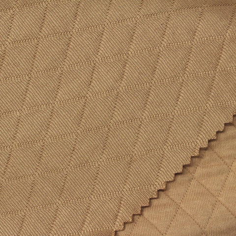 Tan Diamond Jacquard, Poly-Cotton