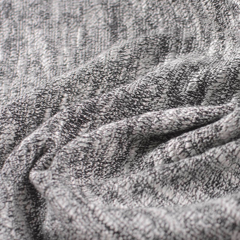 Black Marl Chunky Knit, Viscose-Poly, 380 gsm