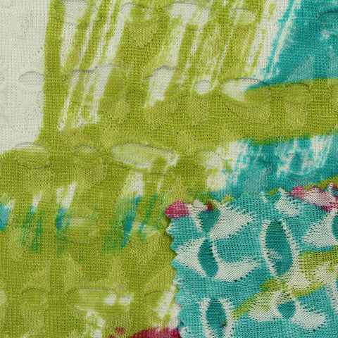 Green Abstract Jacquard, Polyester, 172 gsm