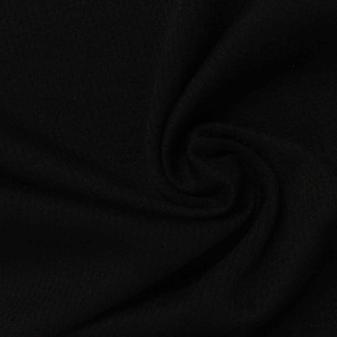 Polyester Cotton Interlock Knit Fabric, 190 gsm, 170 cm — Black
