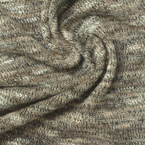 Black Heathered-Marl Chunky Knit, Poly-Viscose, 217 gsm