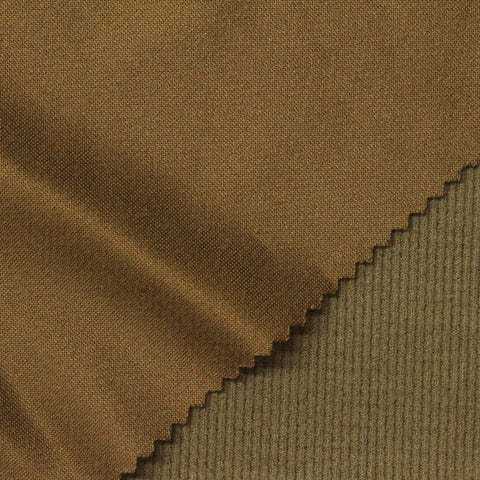 Viscose Polyester Blend Stretch Rib Knit Fabric, 280 gsm, 185 cm — Khaki, ref EF-265518