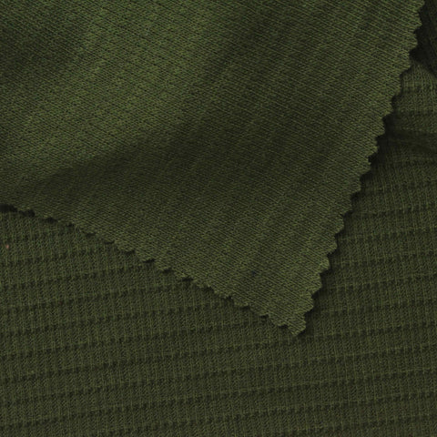 Plaid Cotton Polyester Waffle Knit Fabric, 170 gsm, 160 cm — Green