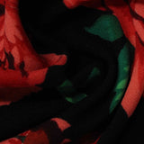 Red Floral Scuba Knit, Polyester — photo 3