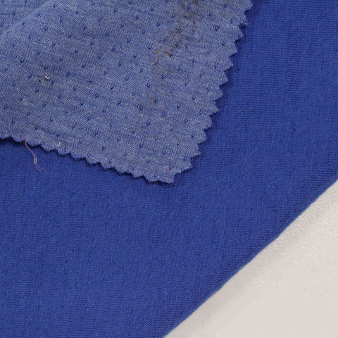 Blue Dot Interlock Knit, Poly-Viscose
