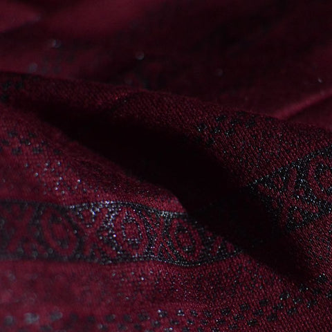 Burgundy Bands Jacquard, Poly-Viscose