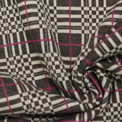 Charcoal Plaid Jacquard, Poly-Viscose
